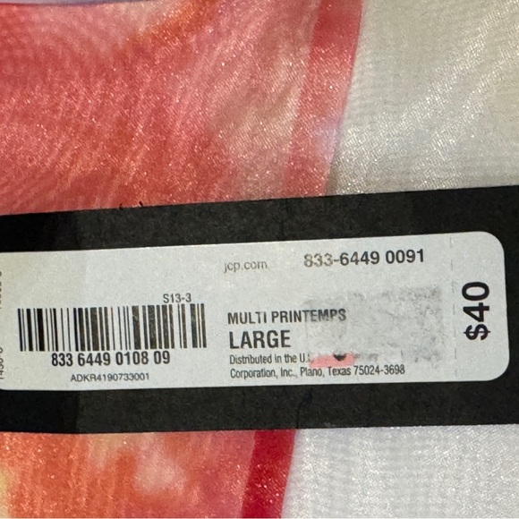 (L) NWT WORTHINGTON FLORAL SHEER STRIPED TOP SHORT SLEEVE - Picture 11 of 11